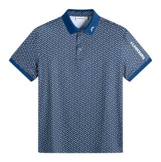 J.Lindeberg Tour Tech Print Herren Polo, ladder estate navy
