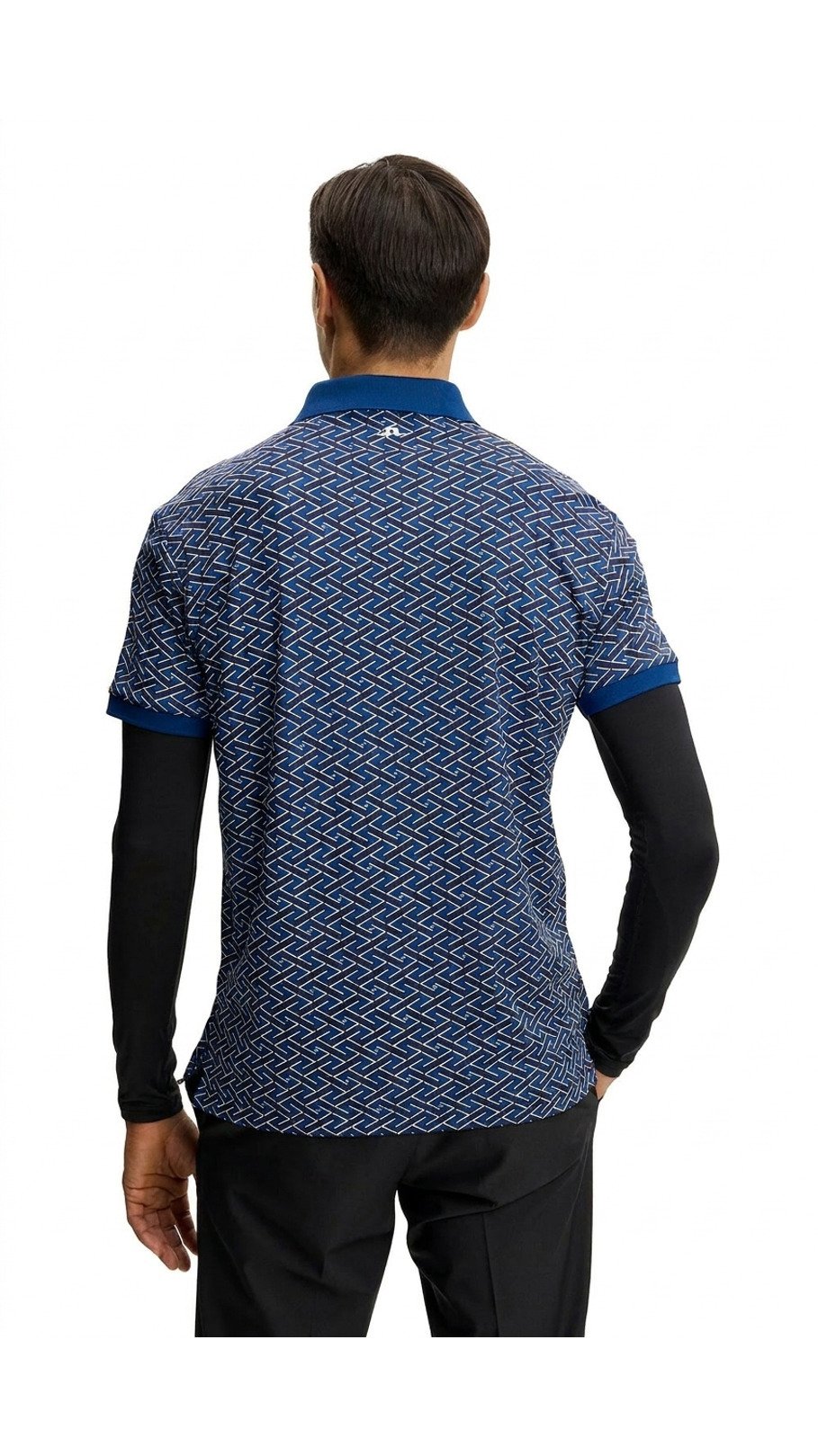 J.Lindeberg Tour Tech Print Herren Polo, ladder estate navy