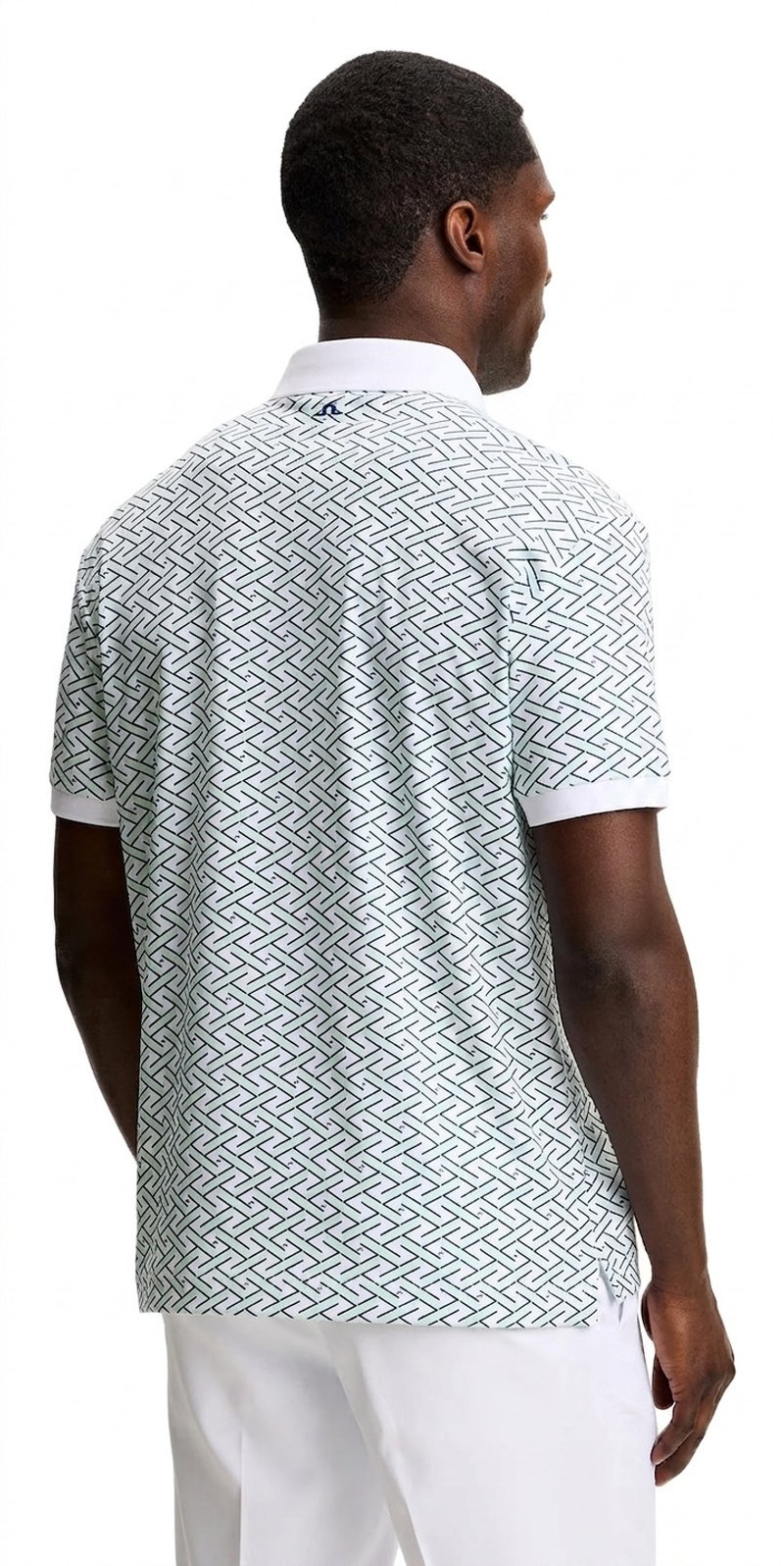 J.Lindeberg Tour Tech Print Herren Polo, ladder white bay