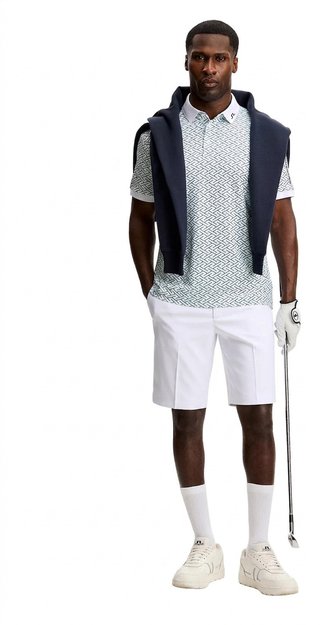 J.Lindeberg Tour Tech Print Herren Polo, ladder white bay