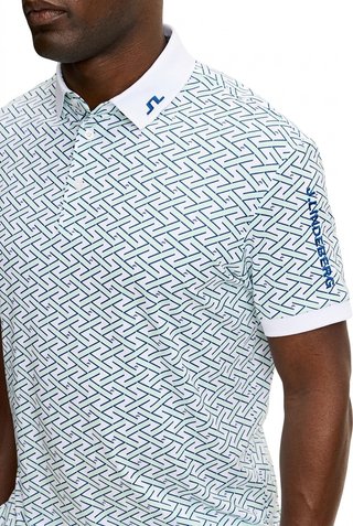 J.Lindeberg Tour Tech Print Herren Polo, ladder white bay