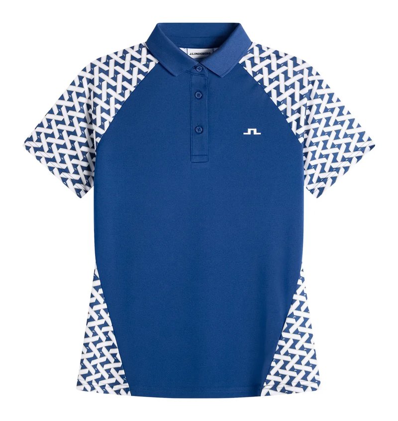 J.Lindeberg Chiara Polo Damen Poloshirt, Ladder Estate White