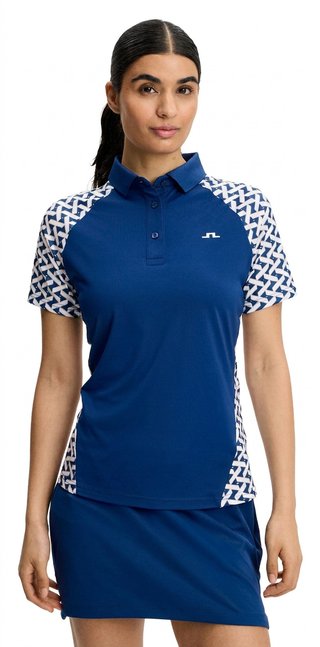 J.Lindeberg Chiara Polo Damen Poloshirt, Ladder Estate White