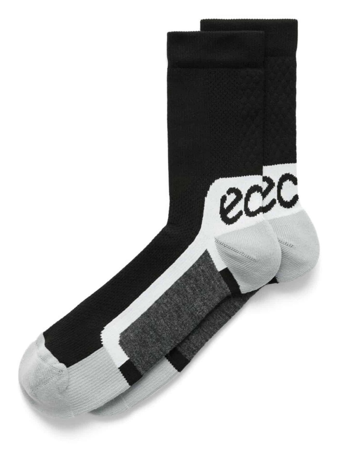Ecco Tech Sporty Mid-Cut Socken, schwarz/weiß