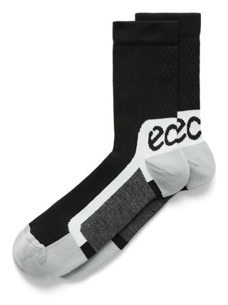 Ecco Tech Sporty Mid-Cut Socken, schwarz/weiß