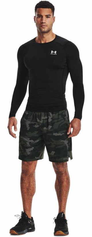 Under Armour HeatGear Herren Kompressionsshirt langarm, schwarz/weiß