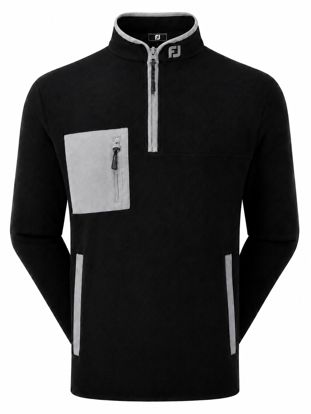 FootJoy Polar Fleece Chill-Out Herren Sweatshirt, schwarz/grau