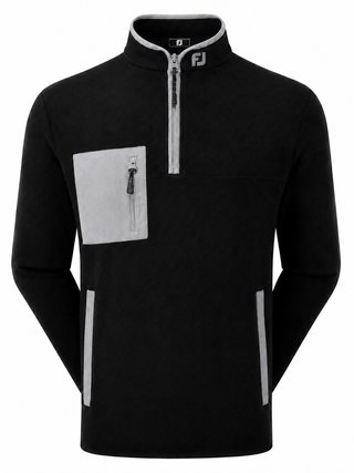 FootJoy Polar Fleece Chill-Out Herren Sweatshirt, schwarz/grau