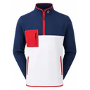 FootJoy Polar Fleece Chill-Out Herren Sweatshirt, Navy/Weiß/Rot