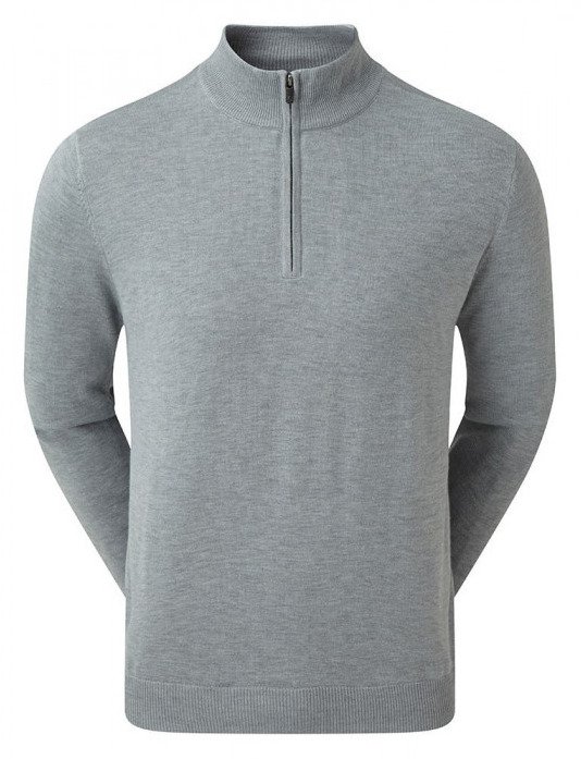 FootJoy drirelease Half-Zip Lined Herren Pullover, port heather grey