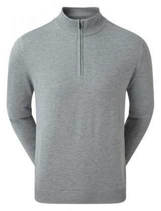 FootJoy drirelease Half-Zip Lined Herren Pullover, port heather grey