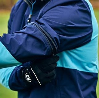 FootJoy HydroLite X Herren Regenoberteil, kurzärmelig, navy/mid blue