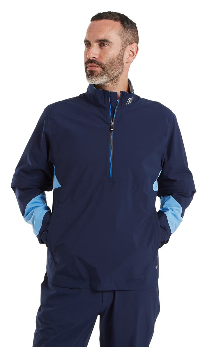 FootJoy HydroLite X Short Sleeve Rain Herren Regenhemd, navy/mittelblau