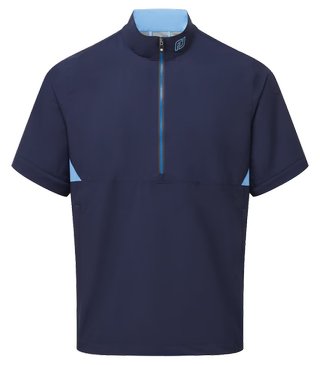 FootJoy HydroLite X Short Sleeve Rain Herren Regenhemd, navy/mittelblau