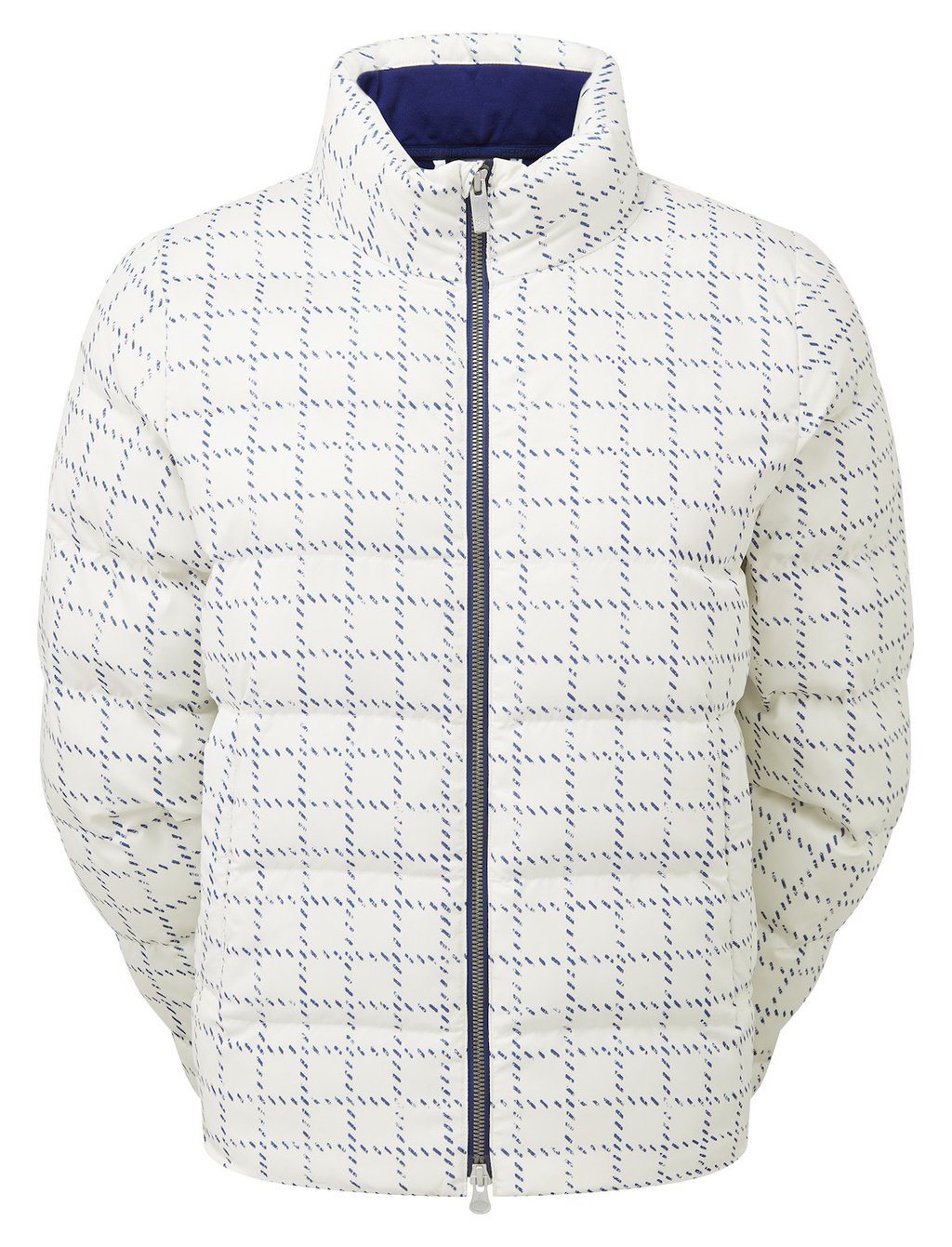 FootJoy ThermoSeries Insulated Damen Jacke, off white/navy distressed plaid