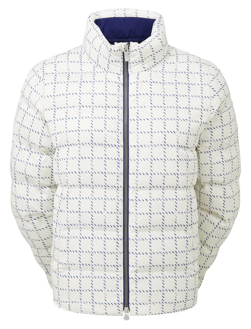 FootJoy ThermoSeries Insulated Damen Jacke, off white/navy distressed plaid