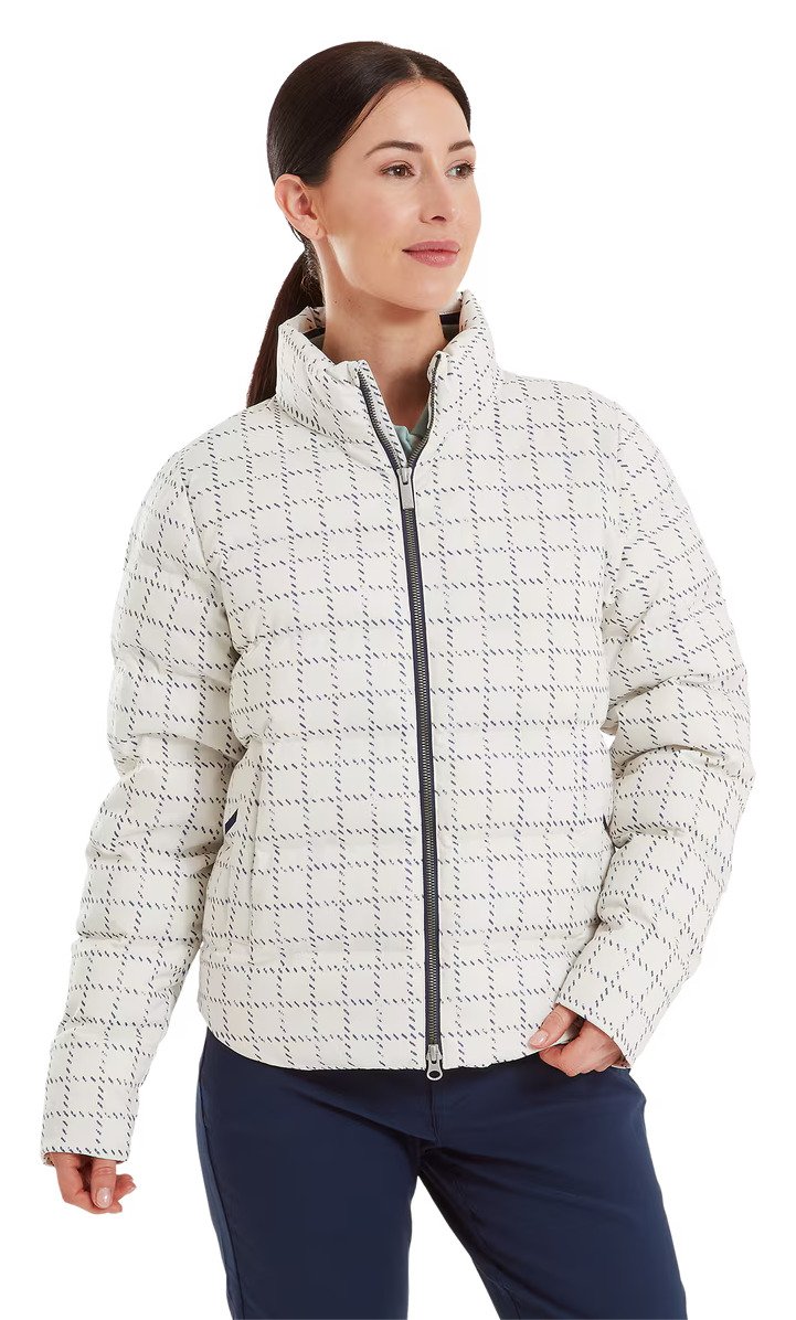 FootJoy ThermoSeries Insulated Damen Jacke, off white/navy distressed plaid