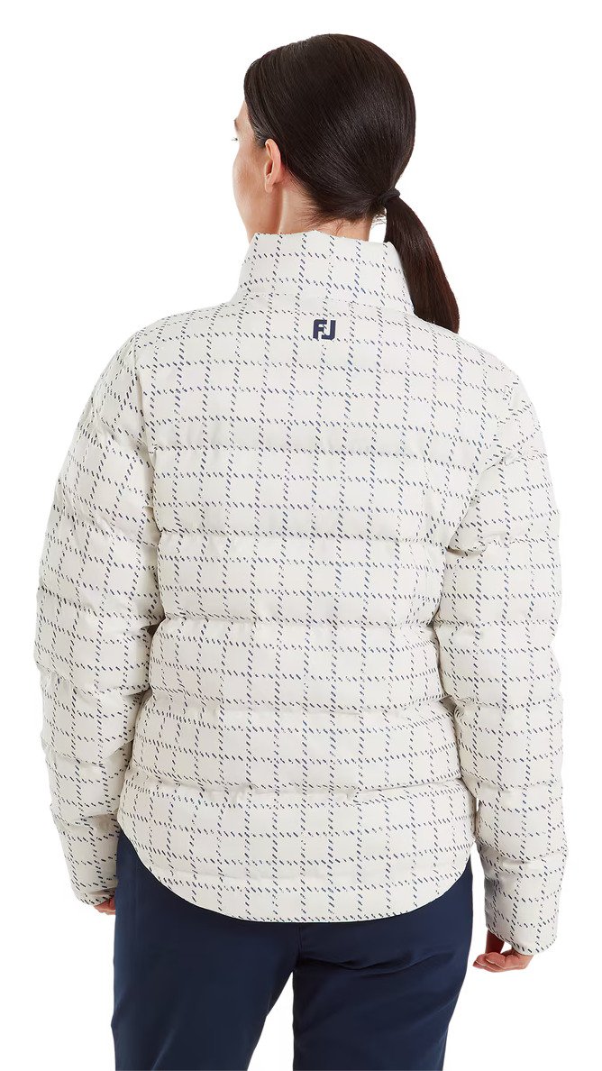 FootJoy ThermoSeries Insulated Damen Jacke, off white/navy distressed plaid