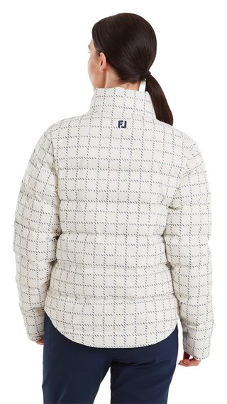 FootJoy ThermoSeries Insulated Damen Jacke, off white/navy distressed plaid