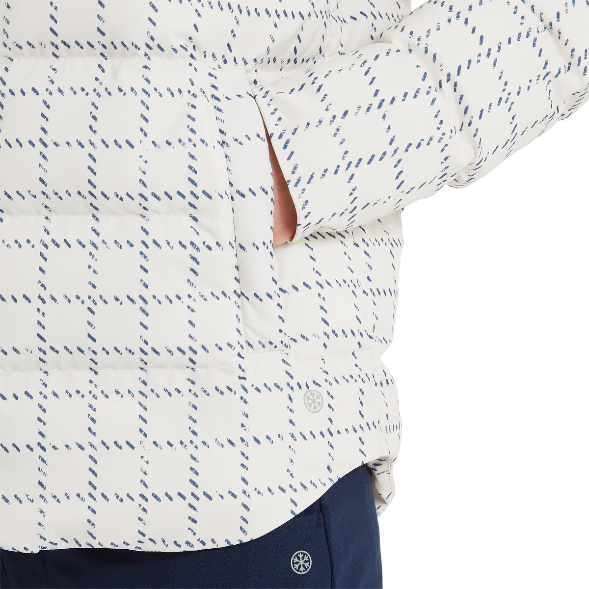 FootJoy ThermoSeries Insulated Damen Jacke, off white/navy distressed plaid