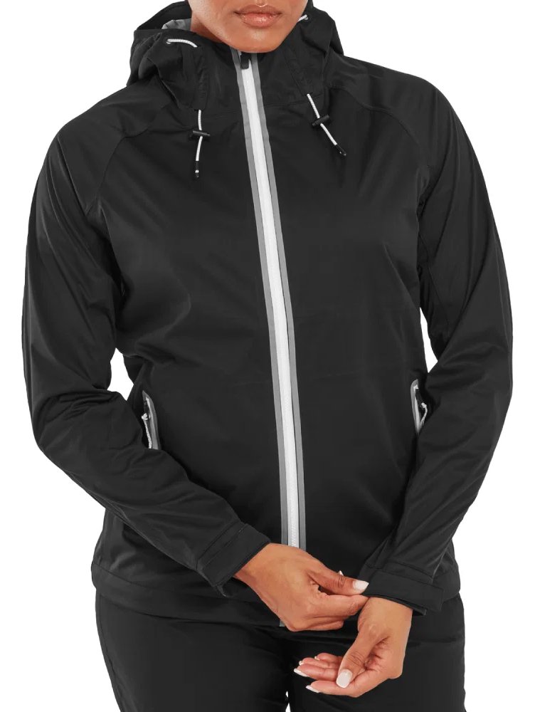FootJoy HydroKnit Damen Jacke, Schwarz/Grau/Weiß