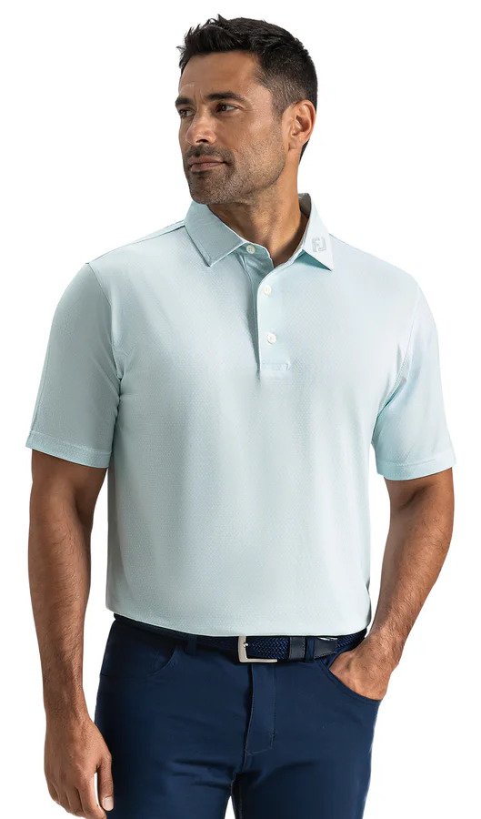 FootJoy Heritage Logo Lisle Herren Polo, white/mint julep