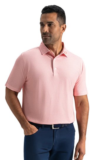 FootJoy Heritage Logo Lisle Herren Polo, weiß/peach