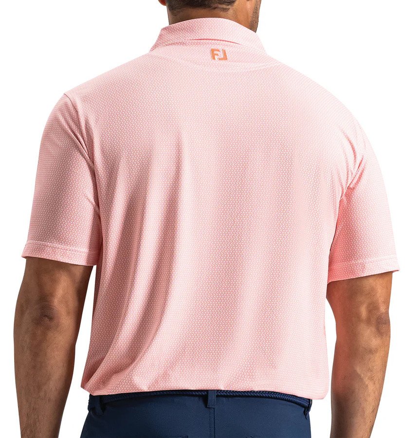 FootJoy Heritage Logo Lisle Herren Polo, weiß/peach