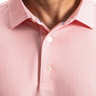 FootJoy Heritage Logo Lisle Herren Polo, weiß/peach
