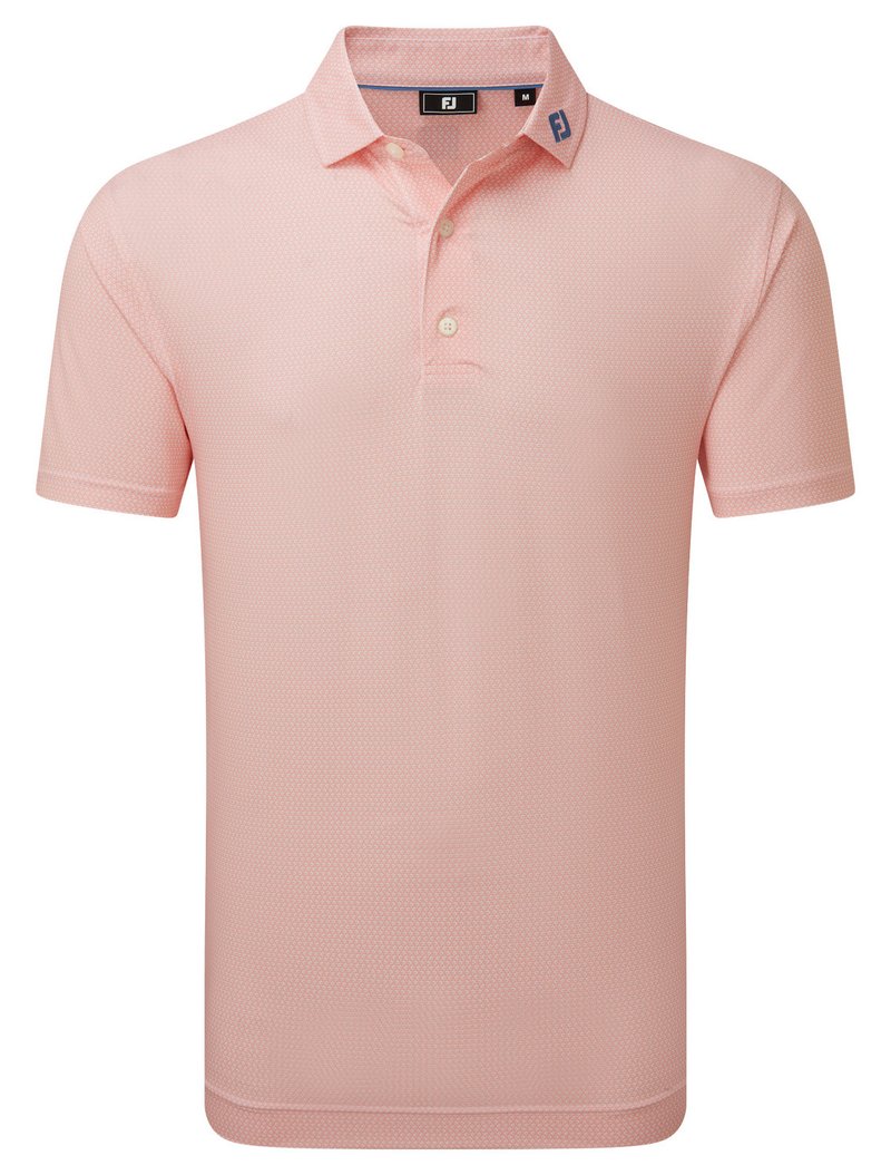 FootJoy Heritage Logo Lisle Herren Polo, weiß/peach