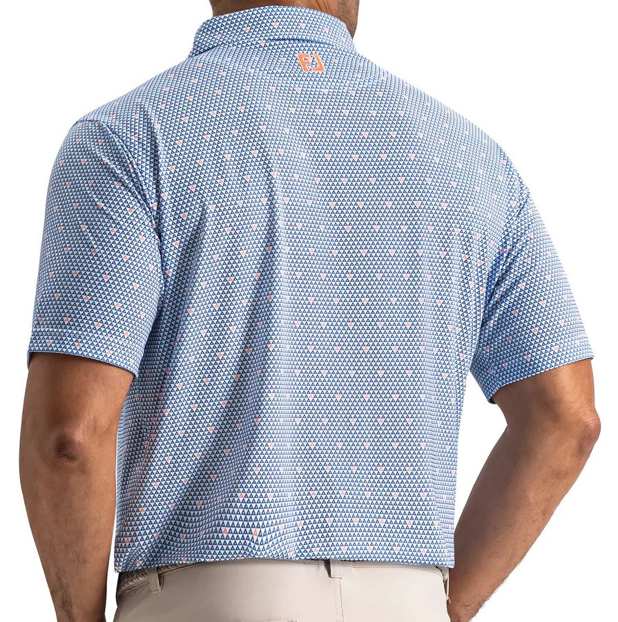 FootJoy Order Geometric Lisle Herren Polo, weiß/riviera/peach