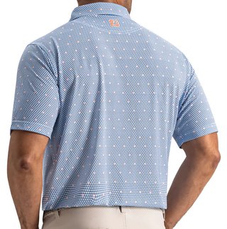 FootJoy Order Geometric Lisle Herren Polo, weiß/riviera/peach