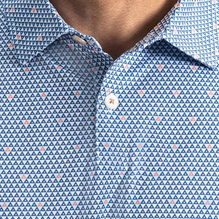 FootJoy Order Geometric Lisle Herren Polo, weiß/riviera/peach