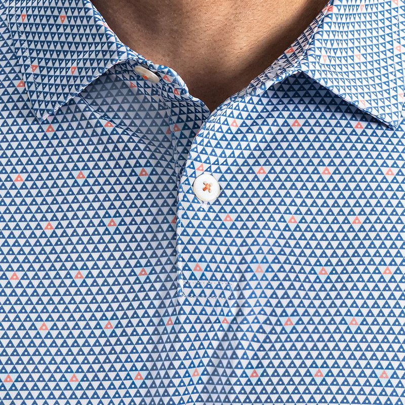 FootJoy Order Geometric Lisle Herren Polo, weiß/riviera/peach