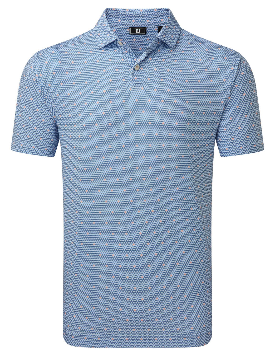 FootJoy Order Geometric Lisle Herren Polo, weiß/riviera/peach