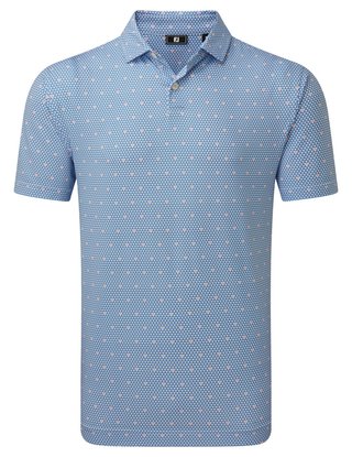 FootJoy Order Geometric Lisle Herren Polo, weiß/riviera/peach