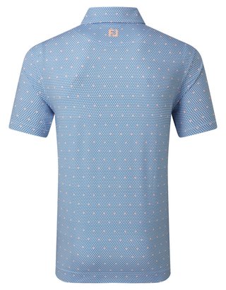 FootJoy Order Geometric Lisle Herren Polo, weiß/riviera/peach