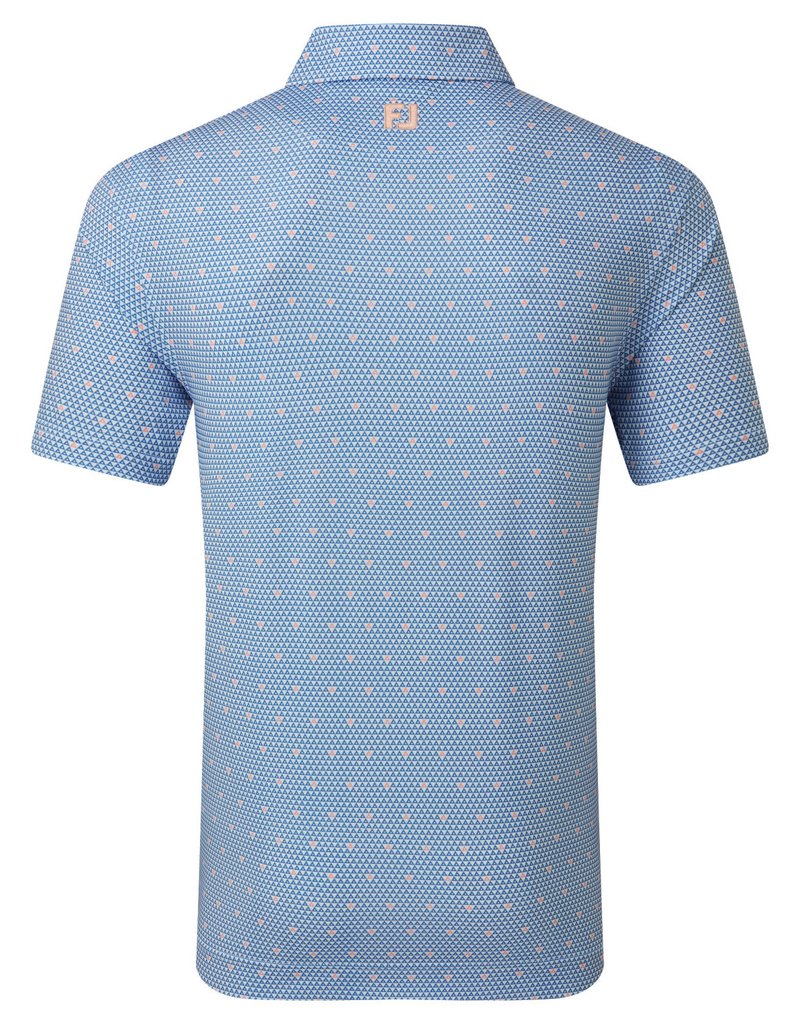 FootJoy Order Geometric Lisle Herren Polo, weiß/riviera/peach