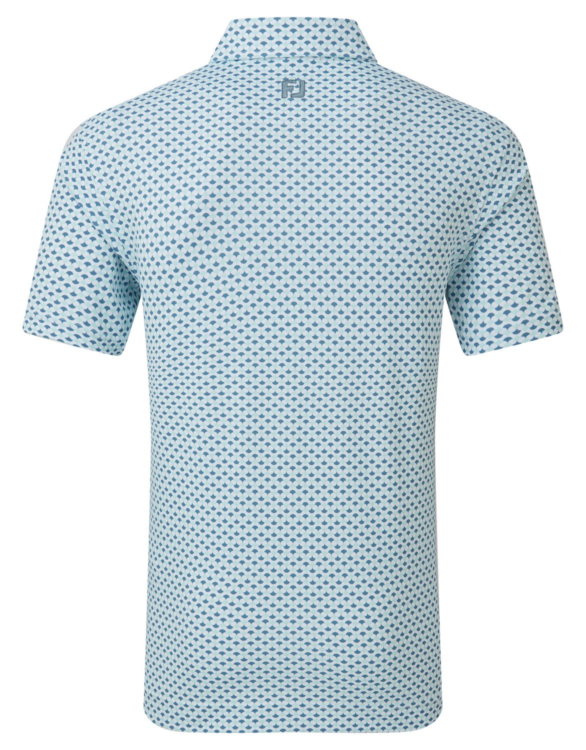 FootJoy Ginko Geo Pique Herren Polo, weiß/mint julep/winward blue