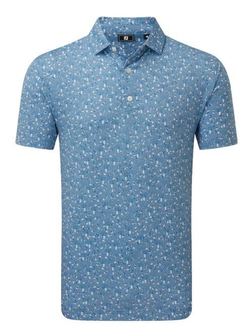FootJoy Bloody Mary Lisle Herren Shirt, tonal riviera/pfirsich/weiß/blau