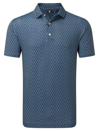FootJoy Vegas Marker Lisle Herren Polo, mint julep/navy/wiward blue