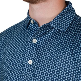 FootJoy Vegas Marker Lisle Herren Polo, mint julep/navy/wiward blue