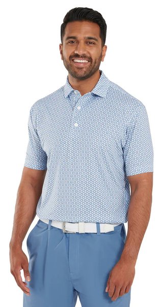 FootJoy Vegas Marker Lisle Herren Polo, weiß/riviera/peach