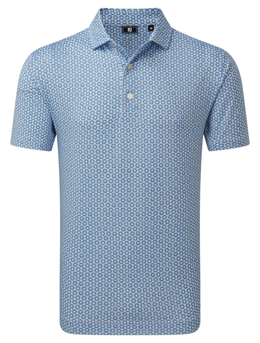 FootJoy Vegas Marker Lisle Herren Polo, weiß/riviera/peach