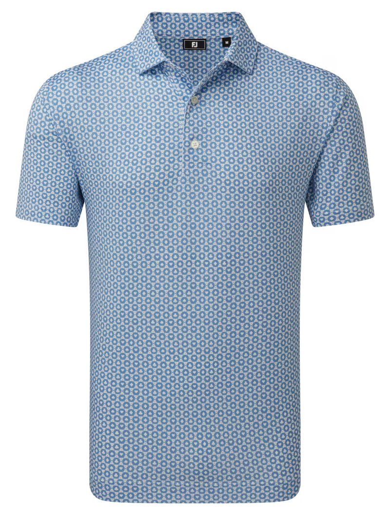 FootJoy Vegas Marker Lisle Herren Polo, weiß/riviera/peach
