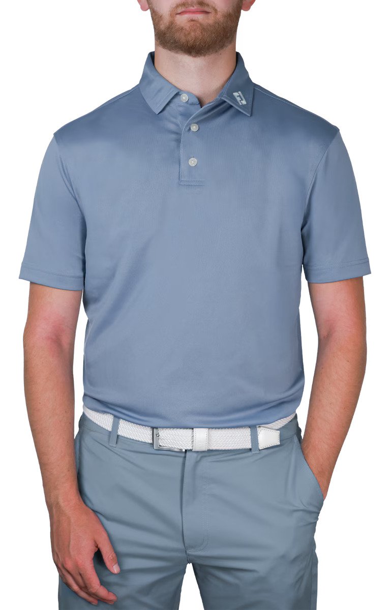 FootJoy Stretch Pique Herren Polo, Solid Winward Blue