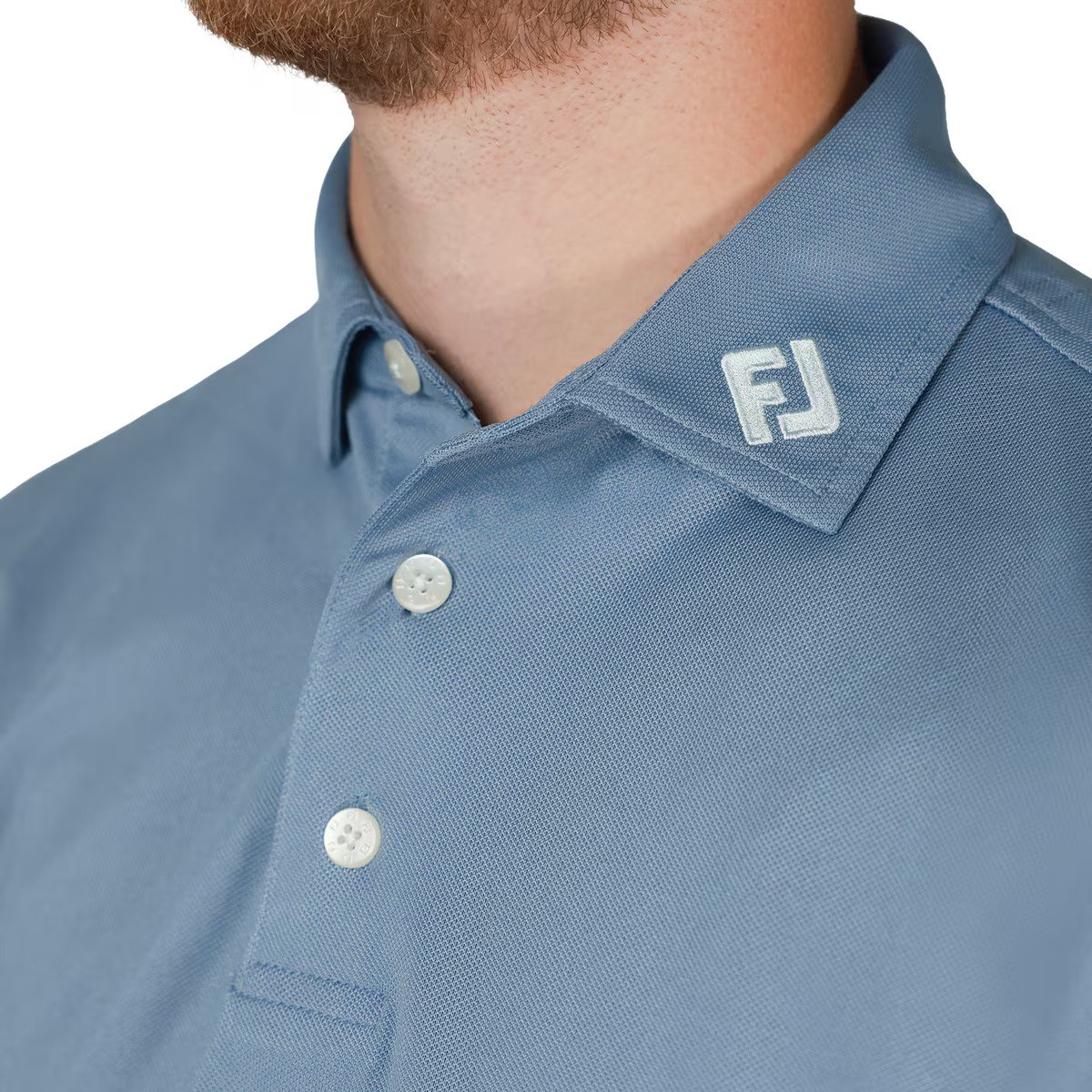 FootJoy Stretch Pique Herren Polo, Solid Winward Blue