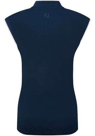 FootJoy Mock Neck Snap Front Damen Polo, Navy/Weiß