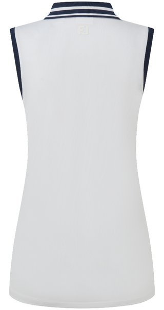 FootJoy Contrast Rib Knit Sleeveless Damen Polo, weiß/navy