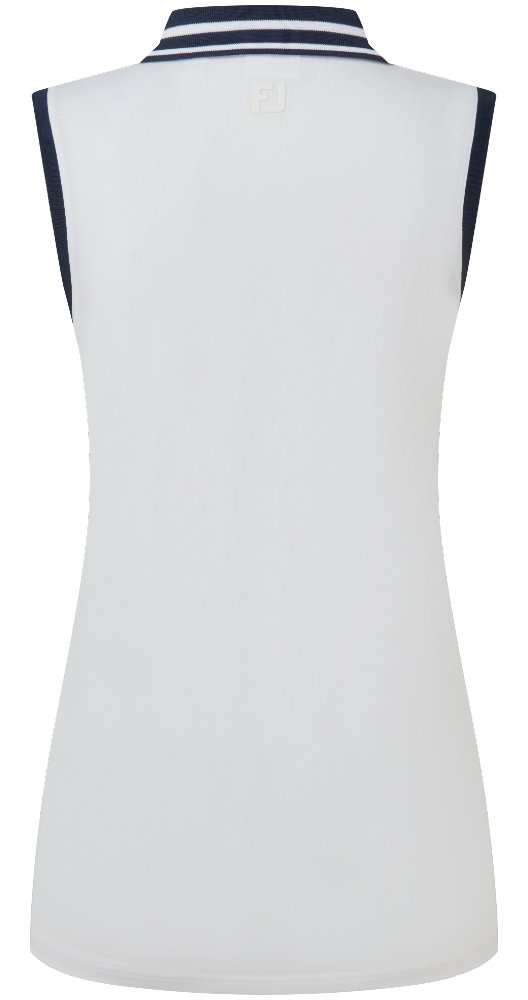FootJoy Contrast Rib Knit Sleeveless Damen Polo, weiß/navy